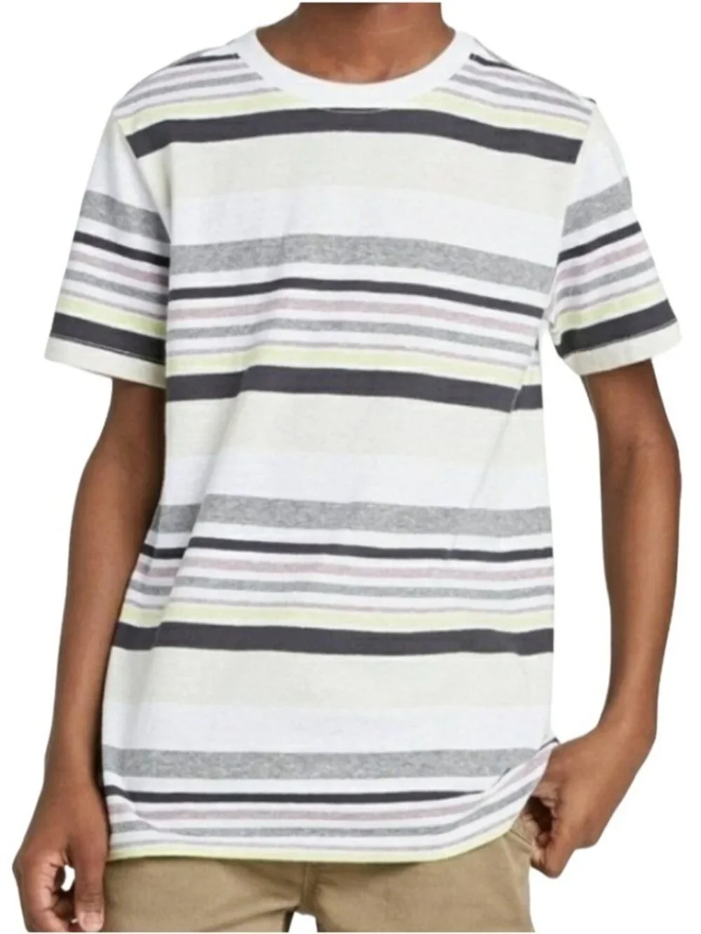 Cat & Jack S 6/7 Boys T-shirt Stripe Lightweight Short Sleeve Top Classic